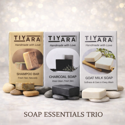 Handmade Soap Gift Set – Charcoal + Goat Milk + Shampoo Bar Natural Soap Combo